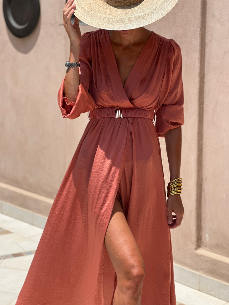 Benedictine Dress - Terracotta