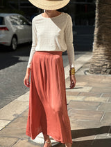 Frida Slit Skirt - Terracotta