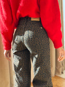 Jean Iconique motif Léopard, coupe droite, flatteur - Bootcut Siamoise