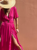Robe Benedictine - Manches Courtes - Fuchsia