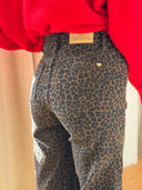 Jean Iconique motif Léopard, coupe droite, flatteur - Bootcut Siamoise