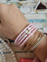 Bracelet Multirangs Rosa