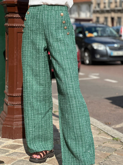 Petulia Trousers - Green Tweed