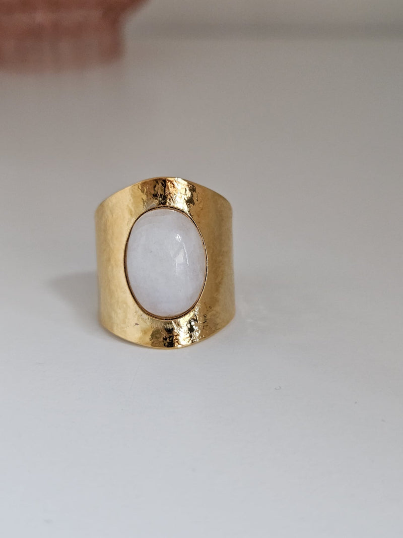 White Moonstone Ring