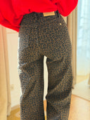 Jean Iconique motif Léopard, coupe droite, flatteur - Bootcut Siamoise