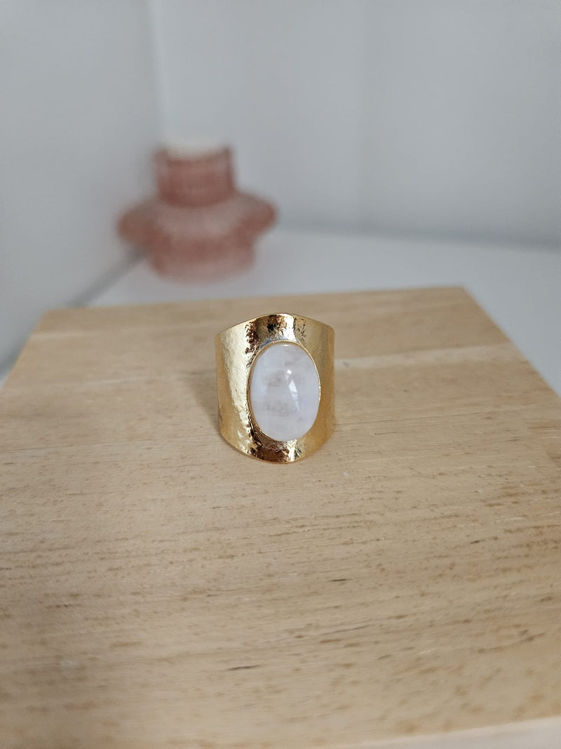 White Moonstone Ring