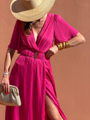 Robe Benedictine - Manches Courtes - Fuchsia