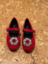 Ballerines Antonia  Rouge + Clip Bijoux