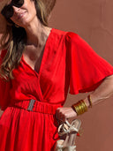 Robe Benedictine - Manches Courtes - Corail