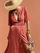 Robe Benedictine - Manches Courtes - Terracotta