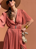 Robe Benedictine - Manches Courtes - Terracotta