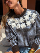 Célestine Knit - Blue & Brown