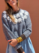 Célestine Knit - Blue & Brown