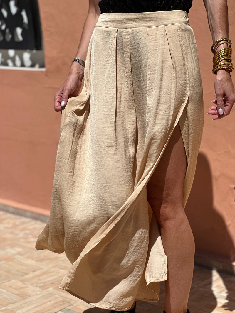 Frida Slit Skirt - Sand