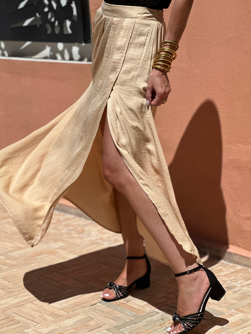 Frida Slit Skirt - Sand