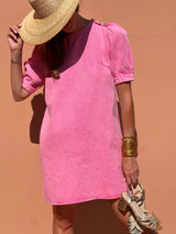 Henriette dress - short pink sleeves