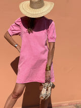 Henriette dress - short pink sleeves