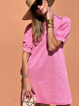Henriette dress - short pink sleeves