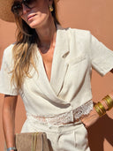 Masha Short Blazer - Ecru