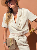 Masha Short Blazer - Ecru