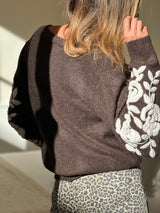 Brown leopold cardigan