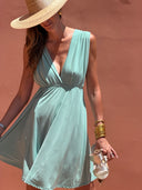 Robe Adélaide Courte - Vert D'Eau