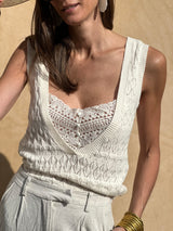 Knitted Reversible Tank Top Agathe - Beige