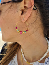 India earrings - Fuchsia