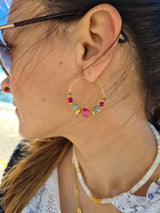 India earrings - Fuchsia