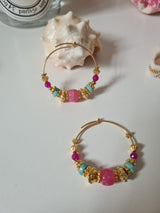 India earrings - Fuchsia